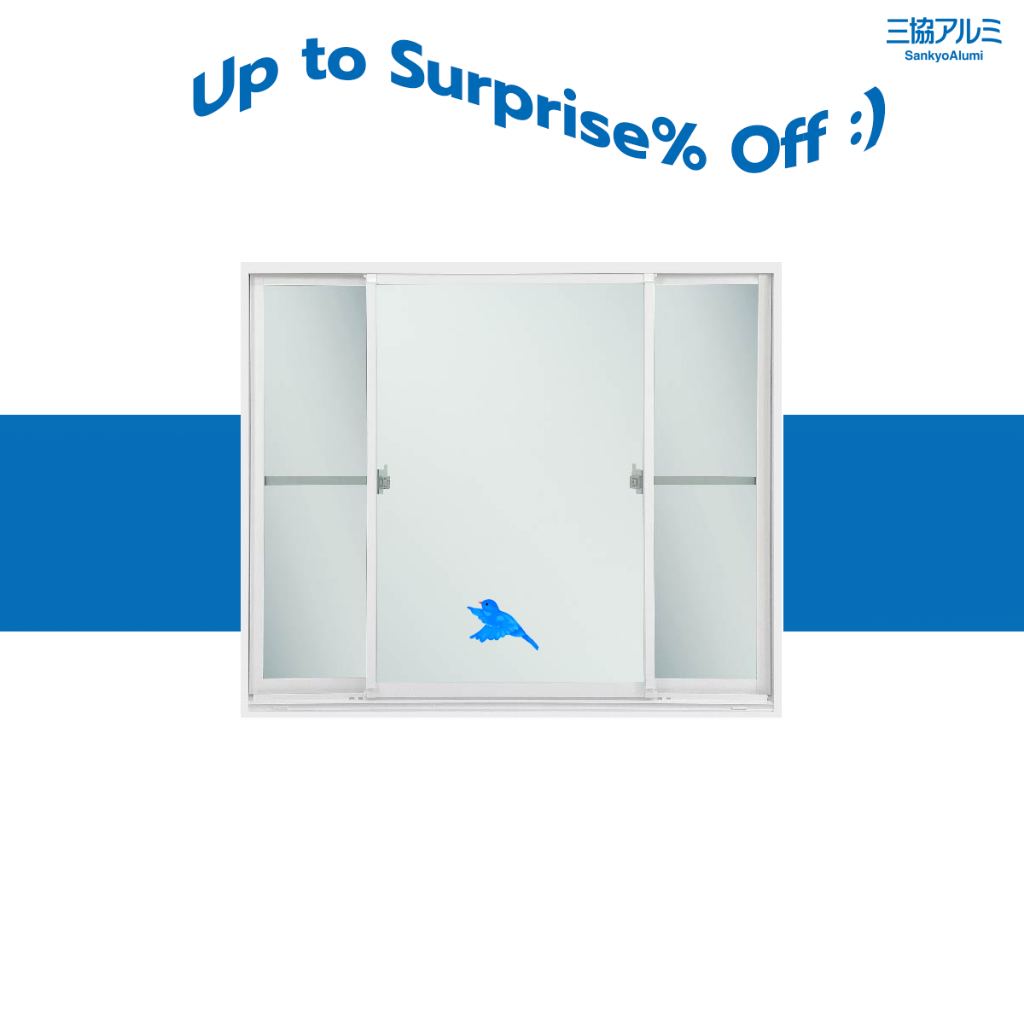 หน้าต่างบานเลื่อนอลูมิเนียม 3 ช่อง JW10-SFS1518 (สูง 150 cm. กว้าง 180 cm.)