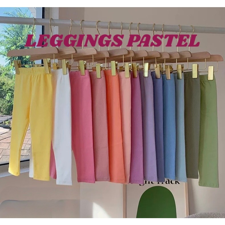 (KIDS) เลคกิ้งเด็กไซส์ M  PASTEL COLORS  สำหรับน้องๆ 1.5 ขวบ ถึง 3 ขวบ น้ำหนักไม่เกิน 15 กก ผ้าคอตตอนยืด 4 ด้าน ใส่สบาย