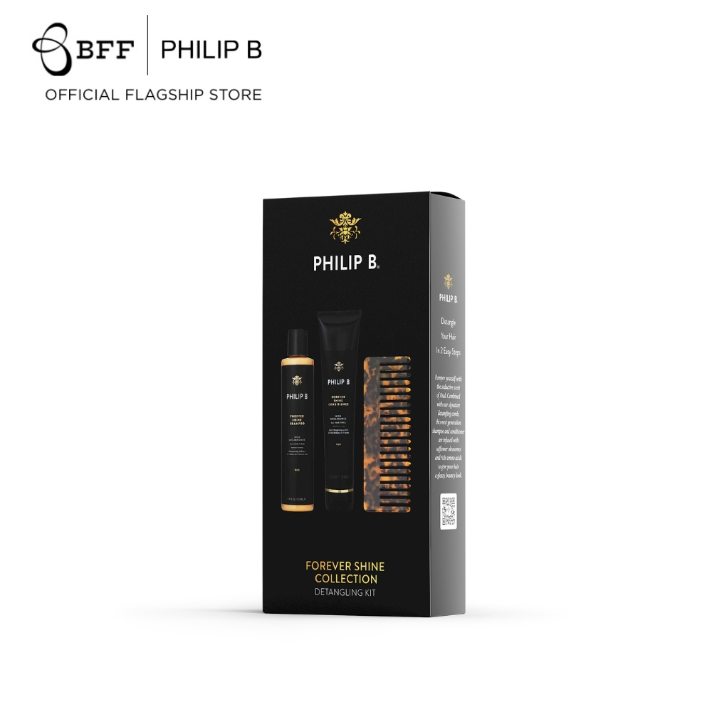 Philip B - Forever Shine Collection Detangling Kit (เซตของขวัญ, ผมลื่น, แชมพู)