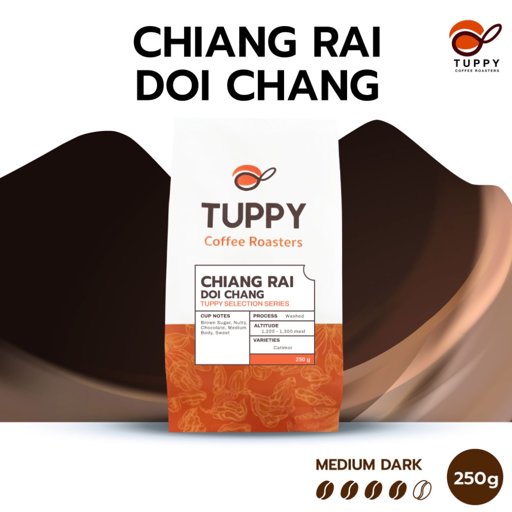 TUPPY COFFEE : เมล็ดกาแฟคั่ว Doi Chang (Single Origin) 250 g