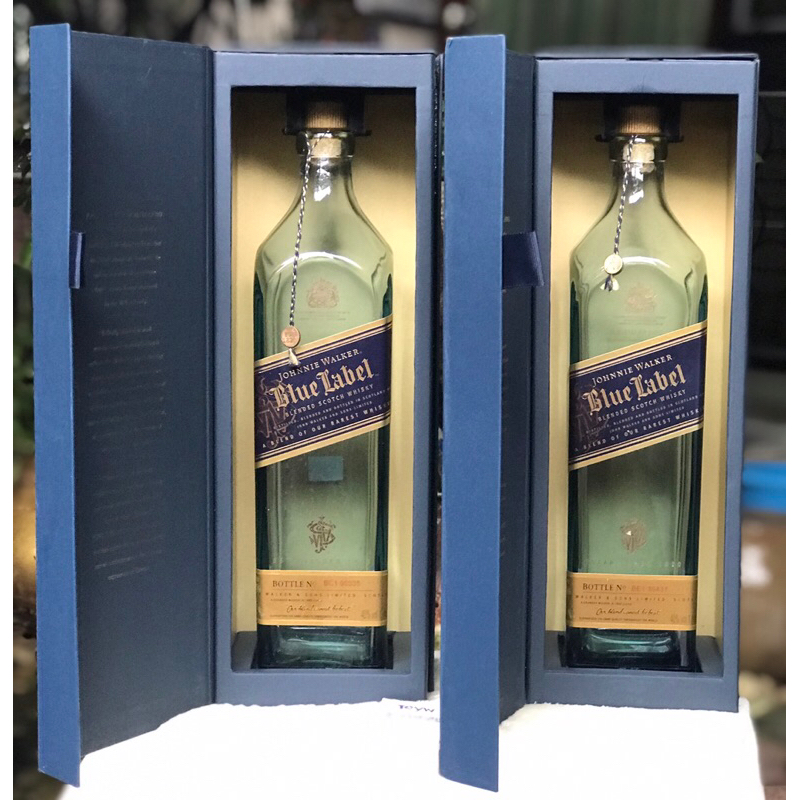 ราคาต่อชิ้น จุกก๊อกปิดแน่น ขวดเหล้าเปล่าบรรจุกล่อง Johnnie Walker Blue Label ขนาด 750 ml และ 1 Litre