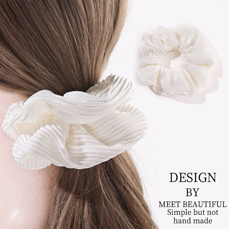พร้อมส่งในไทย!!!! ยางรัดผมทรงจีบ PLEAT SCRUNCHIES ทรงเรียบสวยหรู มัดสวย วัสดุดีสไตล์เรียบ