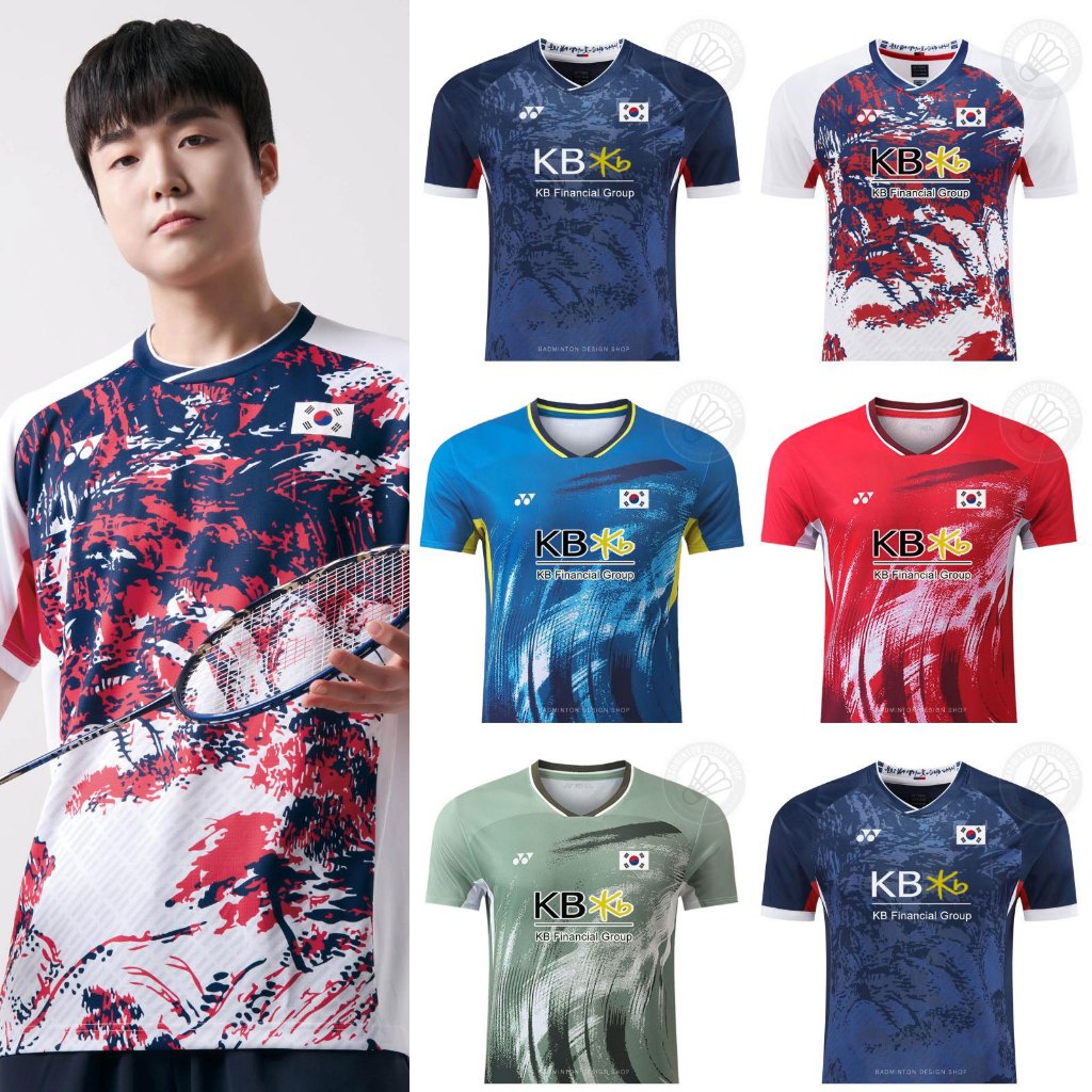 [ส่งจากไทย] เสื้อแบดมินตัน ทีมชาติเกาหลีใต้ พร้อมสกรีนธงชาติ สปอนเซอร์ - สินค้าส่งตรงจากไทย (ไม่ใช่ร้านจีน)