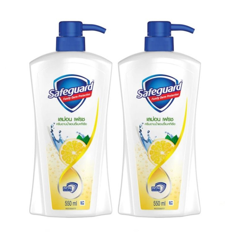 SAFEGUARD Safeguard Body Wash Lemon Fresh 550ml. เซฟการ์ด บอดี้ วอช เลม่อน เฟรช ครีมอาบน้ำ (2ขวด)