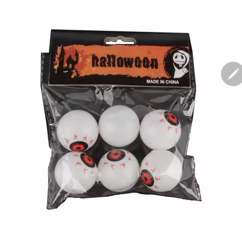 พร้อมส่งจากไทย ลูกตาปิงปอง 6 pcs. #ของตกแต่งฮาโลวีน