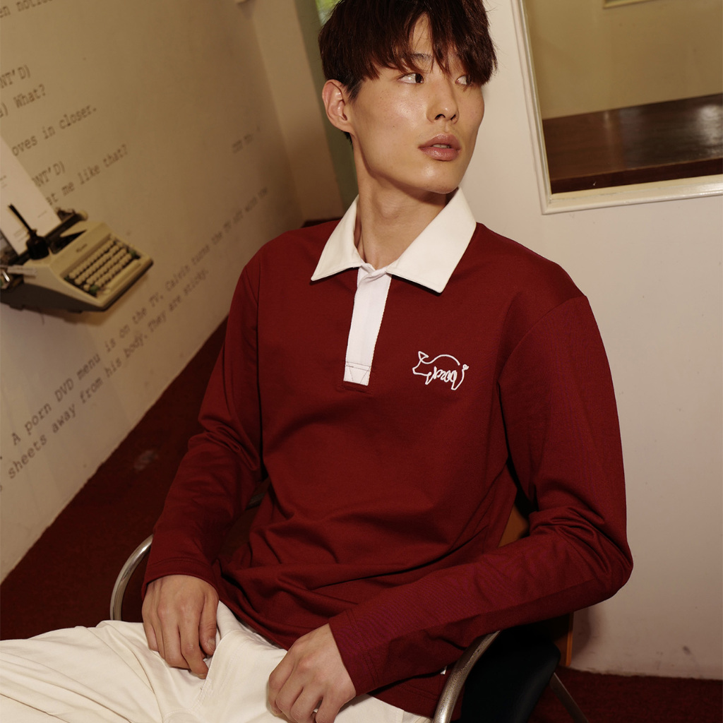 [MOO 11/22] Classic Rugby T-Shirt เสื้อยืดรักบี้ แขนยาว ปักโลโก้