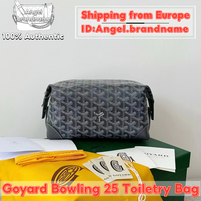 Shopee ถูกที่สุด💯ถุงของแท้👜Goyard Bowling 25 Toiletry Bag Grey กระเป๋าเครื่องสำอาง