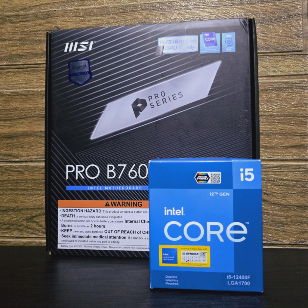 CPU INTEL CORE I5 12400F + MSI PRO B760M -P (DDR5) (LGA 1700) (M-ATX) + RAM DDR5 32GB บัส 6400 RGB (