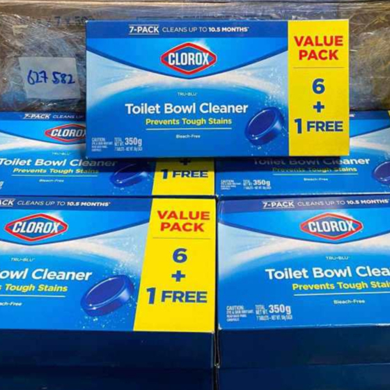 CLOROX toilet bowl cleaner เม็ดใหญ่50gm.×6ก้อน ดับกลิ่น​ ขจัดคราบฝังลึกชักโครก tru blu
