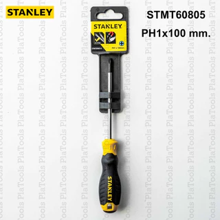 STANLEY ไขควง PH1/PH2 /ปากแบน 3mm/5mm. ด้ามจับยาง ปลายมีแม่เหล็ก (ของแท้)