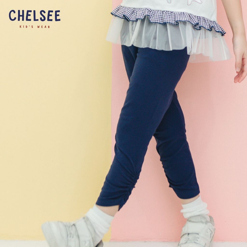 Chelsee กางเกงเลกกิ้ง เด็กผู้หญิง รุ่น 238054 ไม่มีลาย รูดปลายขา อายุ 1.5-10ปี ผ้า Cotton 95% Spandex 5% มีความยืดหยุ่น