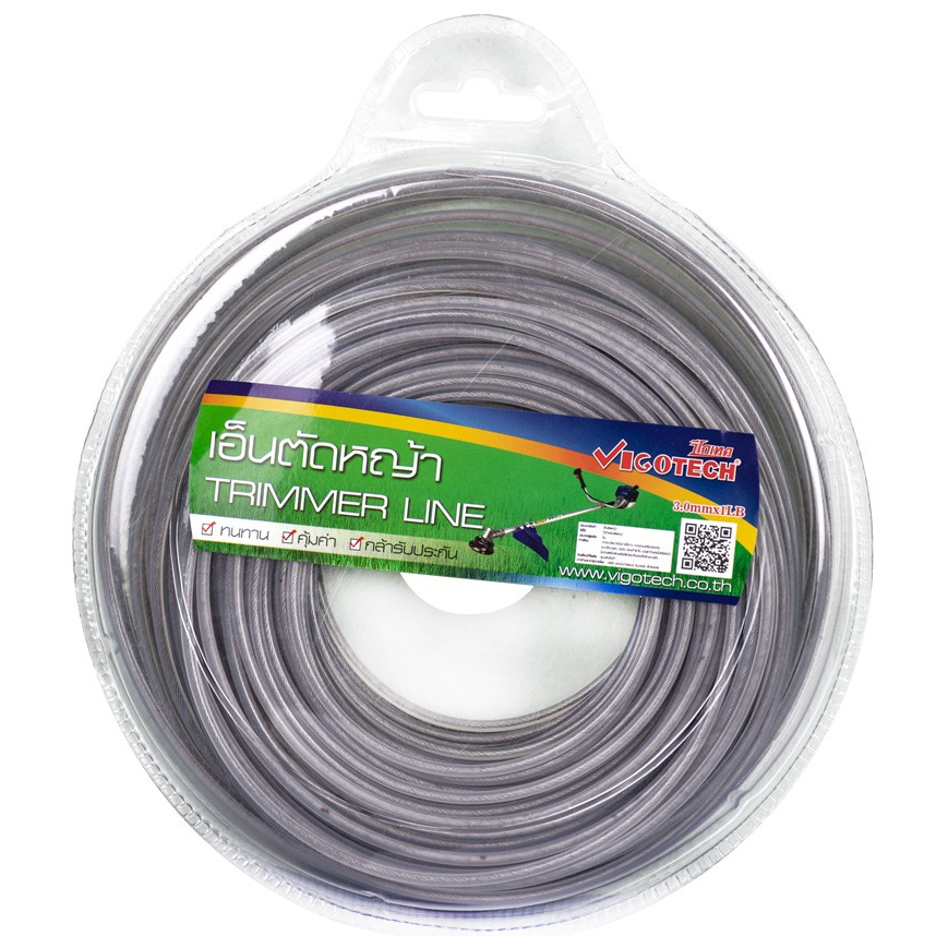 เอ็นตัดหญ้ากลมสลิง 3 มิล 15,36 เมตร วีโกเทค เลือกขนาด