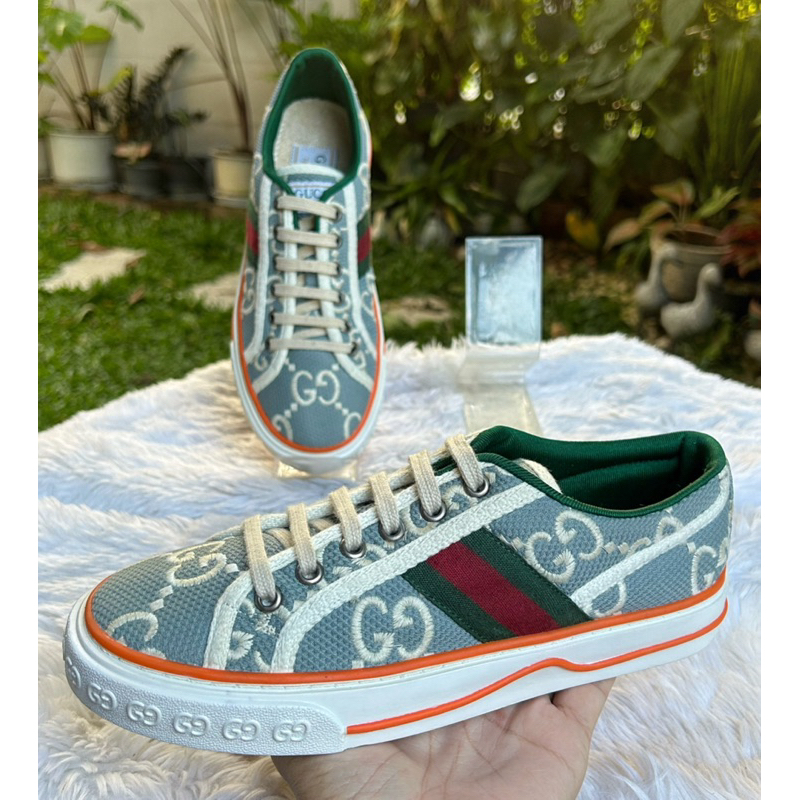 Gucci Tennis 1977 Low-Top Sneaker Light Blue Sz.37 มือสองแบรนด์แท้