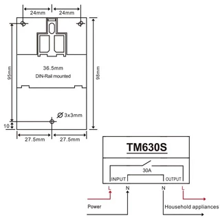 Timer Switch TM630S ความละเอียด 1 วินาที เครื่องตั้งเวลา เปิด-ปิด อุปกรณ์ไฟฟ้า อัตโนมัติ 7 วัน 24 ชั่วโมง (มีให้เลือกตาม