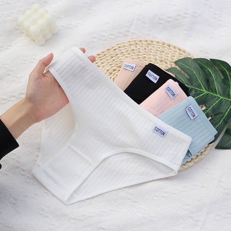 งานป้าย COTTON กางเกงใน ผู้หญิง ผ้าคอตตอนแท้ 100% ทรงThong และ T - Thong มีไซส์ M - XL