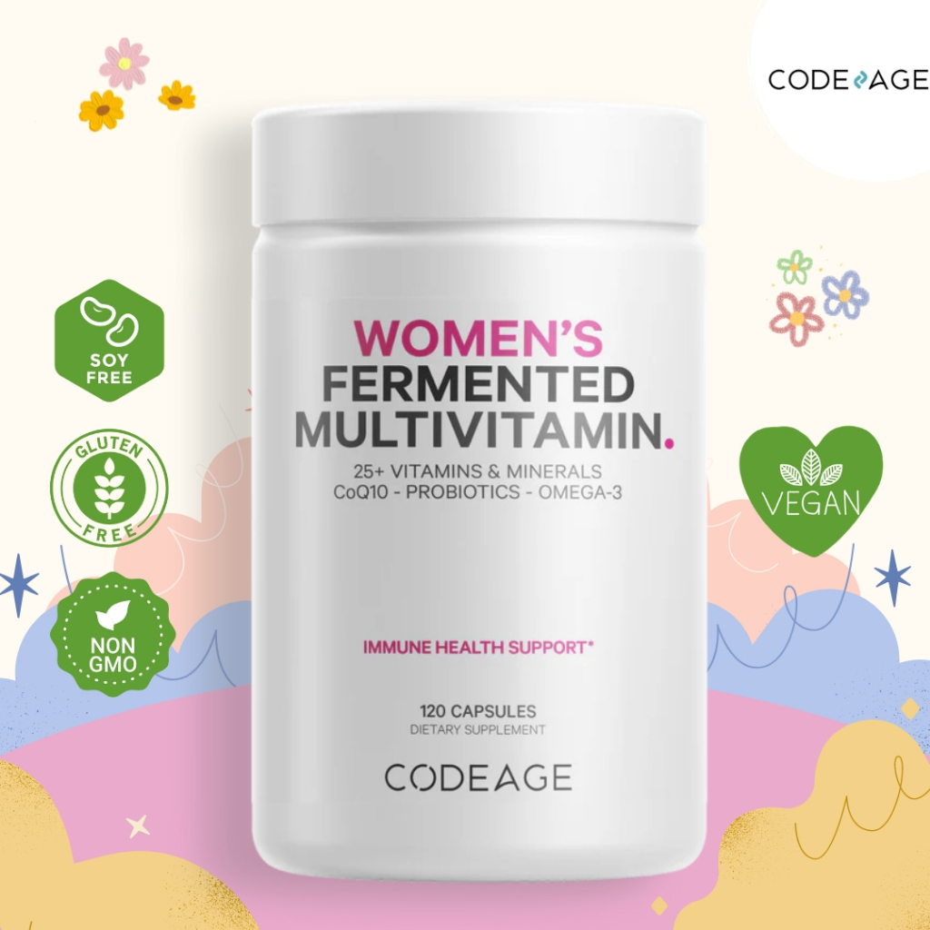 CODEAGE Women’s Daily Multivitamin - 120 Capsules 💕วิตามินและแร่ธาตุรวมมากกว่า 25 ชนิดสำหรับผู้หญิง💕