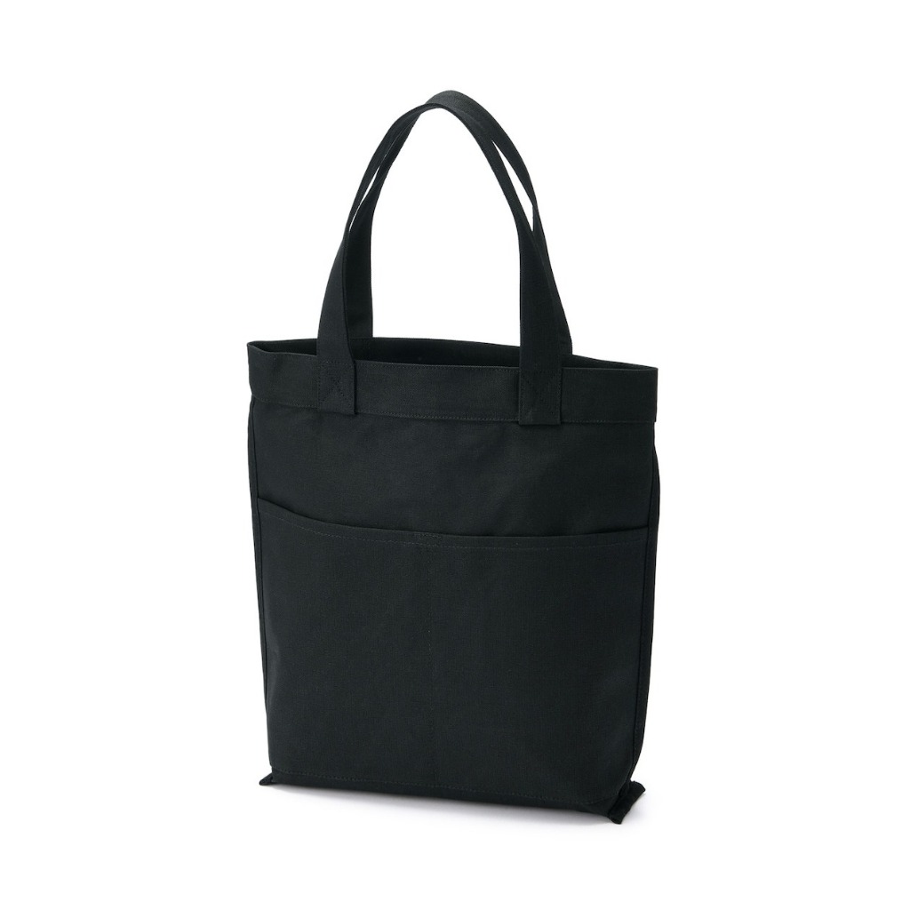 MUJI กระเป๋าโท้ทผ้าแคนวาส ทรงตั้ง (สีดำ)