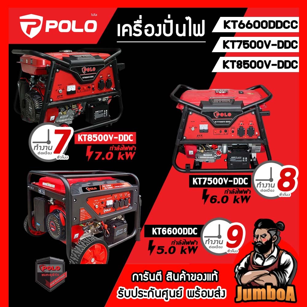 polo KT-6600 เครื่องปั่นไฟเบนซิน