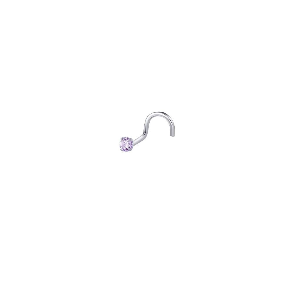 Piercingroom by Jay حلق أنف فضة بزركون صغير — بنفسجي — صورة 7