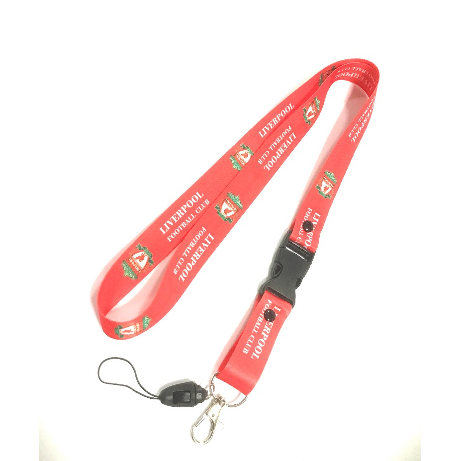 LVP R สายคล้องคอ สายคล้องบัตร ห้อยโทรศัพท์ พร้อมตัวล็อค ลาย LVP ลิเวอร์พูล น่ารัก มีก้ามปู มีห่วงเล็