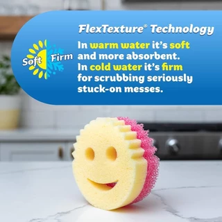 Scrub Mommy colors flextexture and resofoam sponge สครับมัมมี่ ใยขัด ขจัดคราบ พร้อมฟองน้ำ 3 pcs/pack