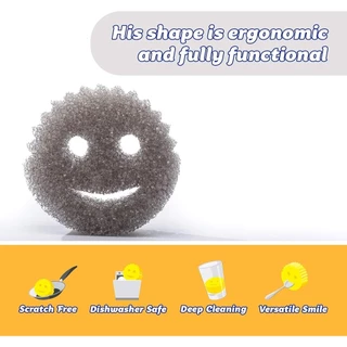 Scrub Daddy Grey Style Collection FlexTexture Scrubber สครับแด๊ดดี้ ใยขัด ขจัดคราบ สีเทา 1 piece