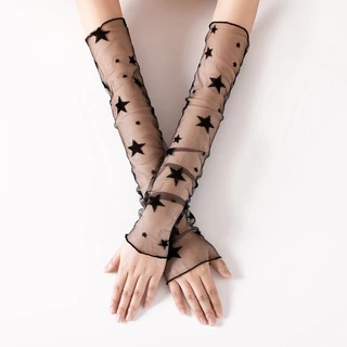 พร้อมส่งในไทย// 05 ลูกไม้ซีทรู ถุงมือตาข่ายลูกไม้ แฟชั่นโลลิต้า (Lolita Fashion) ปลอกแขนแฟชั่น