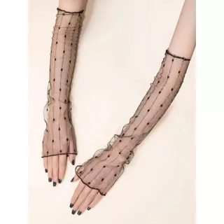 พร้อมส่งในไทย// 05 ลูกไม้ซีทรู ถุงมือตาข่ายลูกไม้ แฟชั่นโลลิต้า (Lolita Fashion) ปลอกแขนแฟชั่น