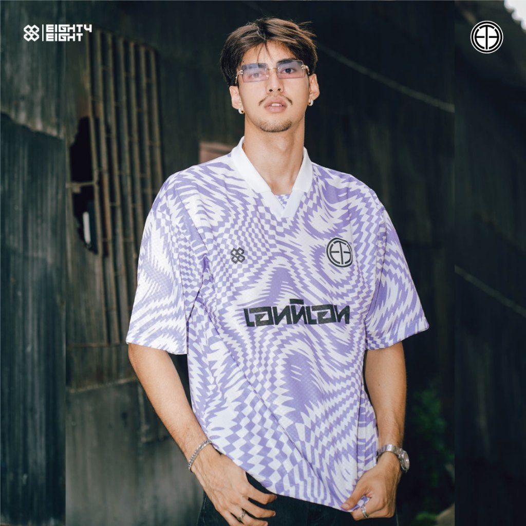 EightyEight Sport เสื้อบอลวินเทจ โอเวอร์ไซส์ คอปก ทรงสตรีท ลายเรียบสไตล์ยุค 90 รุ่น OS 010
