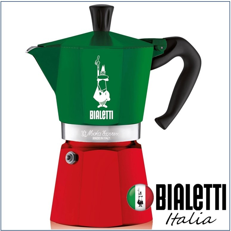 Bialetti Moka Express Italia Italy 6ถ้วย เวอร์ชั่นใหม่ ปี 2024 อิตาลี Tricolore