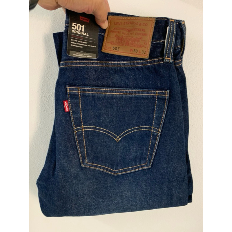 Levi’s 501 premium  bigE ฟ้าฟอก ริมโพ้ง made in Egypt  🇪🇬 cotton 100%