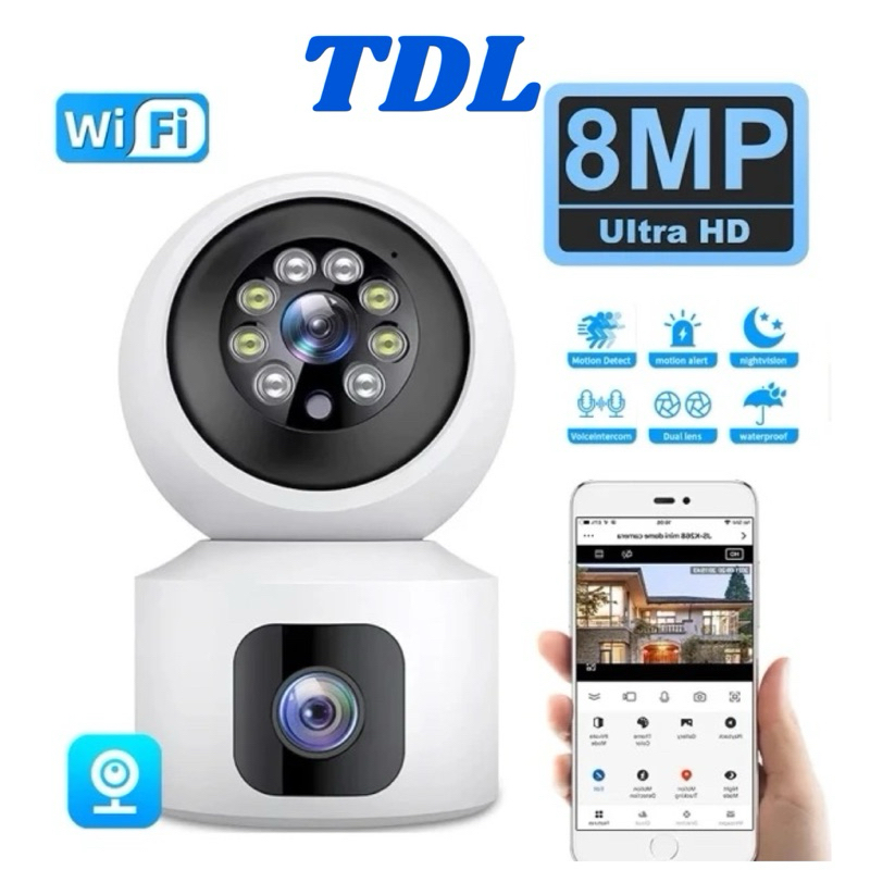TDL v380porคู่เลนส์ กล้องวงจรปิดไร้สาย IP Camera 5Gwifi full HD 5MP กล้องอินฟาเรด กล้องวงจรปิด มองเห็นที่มืด