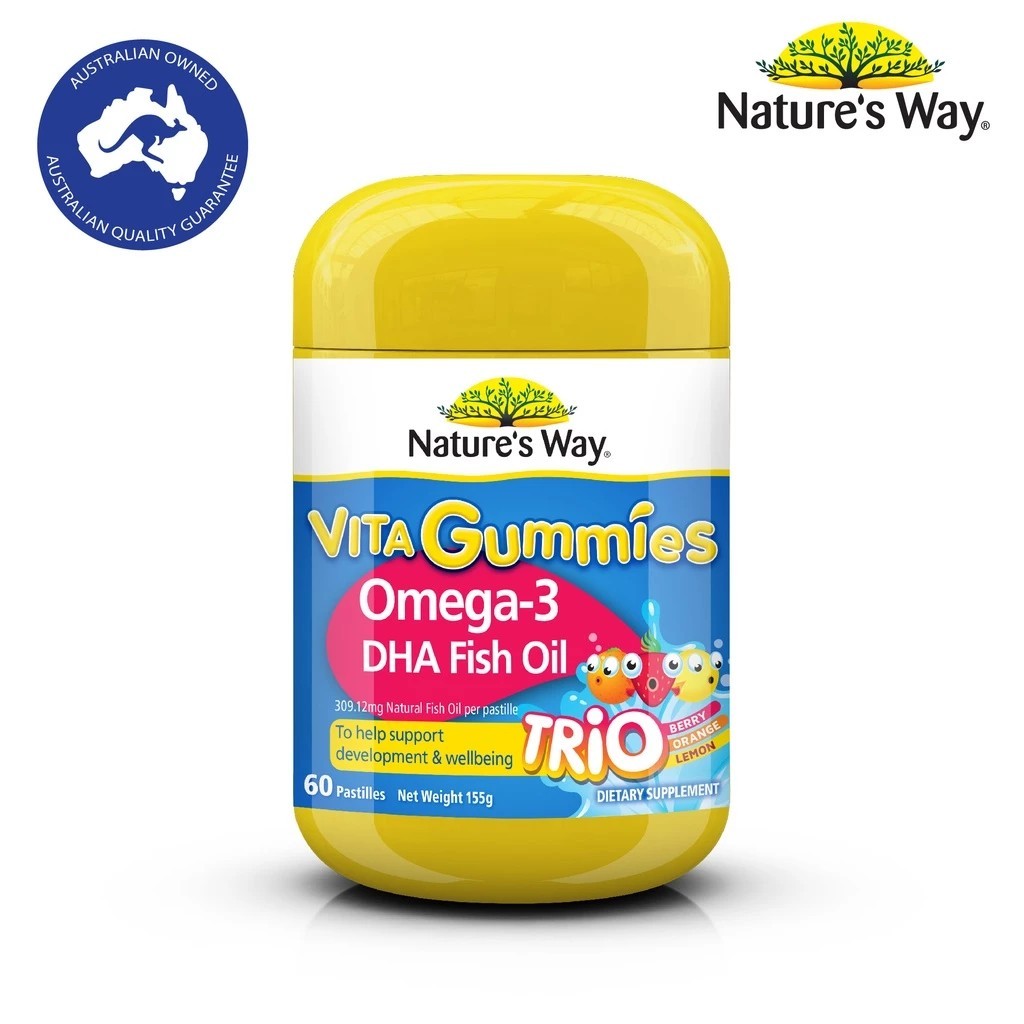 Nature's Way Kids Smart Vita Gummies Omega 3 DHA Fish Oil Trio 60 capsules