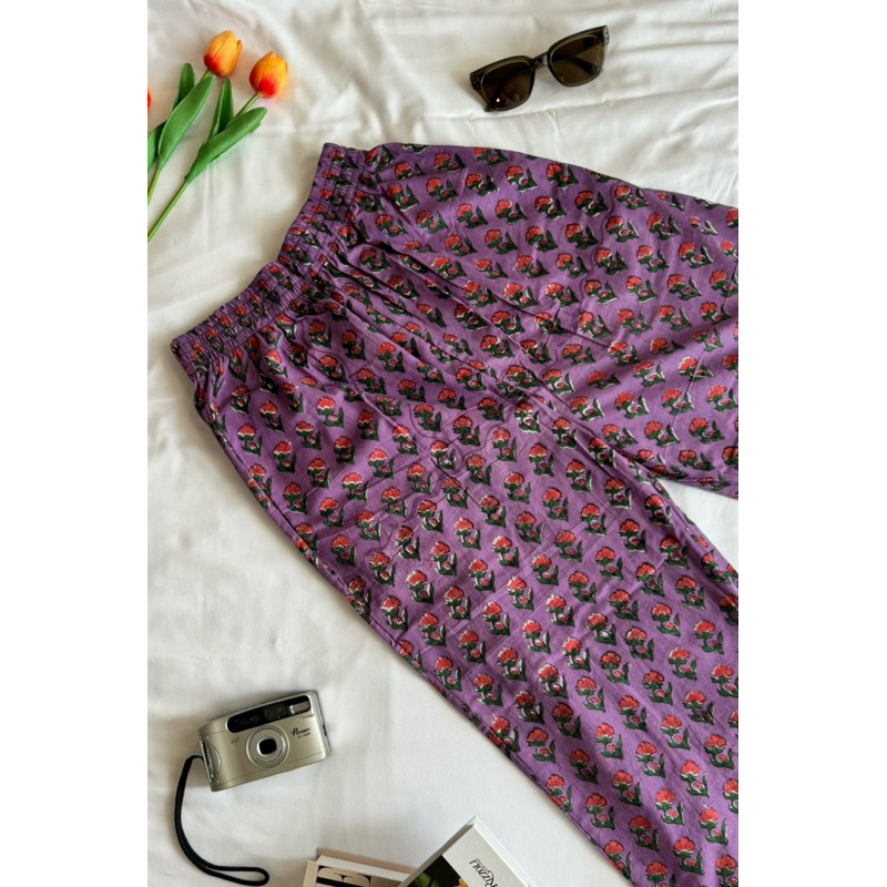 relax pants 🍃 indian hand block print cotton fabric