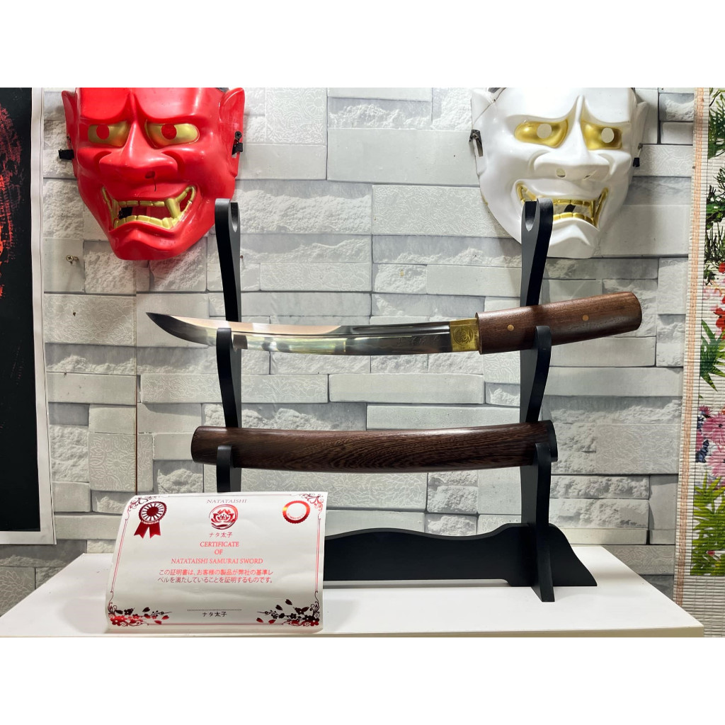 ซามูไร คาตานะ T10 ทันโตะ ฮาม่อนแท้ งานทำมือ  เปิดคม มีใบรับรอง จากค่าย NATATAISHI แถมกล่องเก็บ ชั้นว
