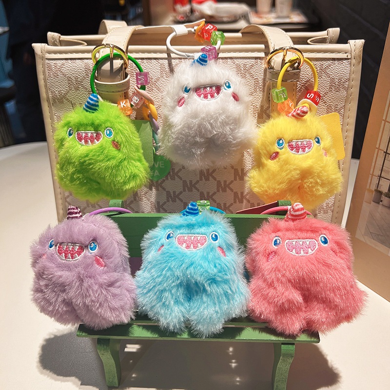 ตุ๊กตาฟันตุ๊กตามอนสเตอร์หิมะตุ๊กตาของเล่นตลกจี้ตุ๊กตาพวงกุญแจน่ารักกระเป๋าตุ๊กตา