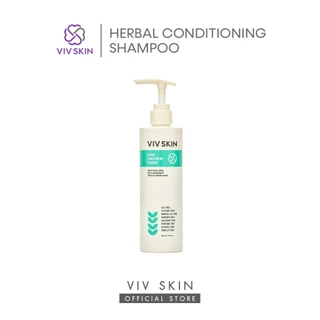 แชมพูผสมครีมนวดสมุนไพรสูตรงานวิจัย VIV SKIN Herbal Conditioning Shampoo 220 ml สูตร 2 in 1 ลดผมหลุดร่วง ผมบาง คัน รังแค