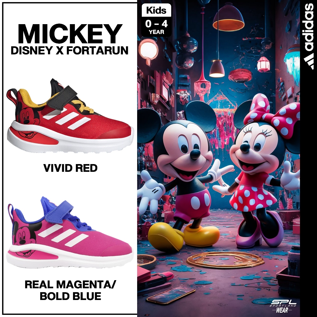 Adidas อาดิดาส รองเท้าผ้าใบ รองเท้าแฟชั่น สำหรับเด็ก I Disney Mickey FortaRun H68842 / H68846 (1500) EOSS