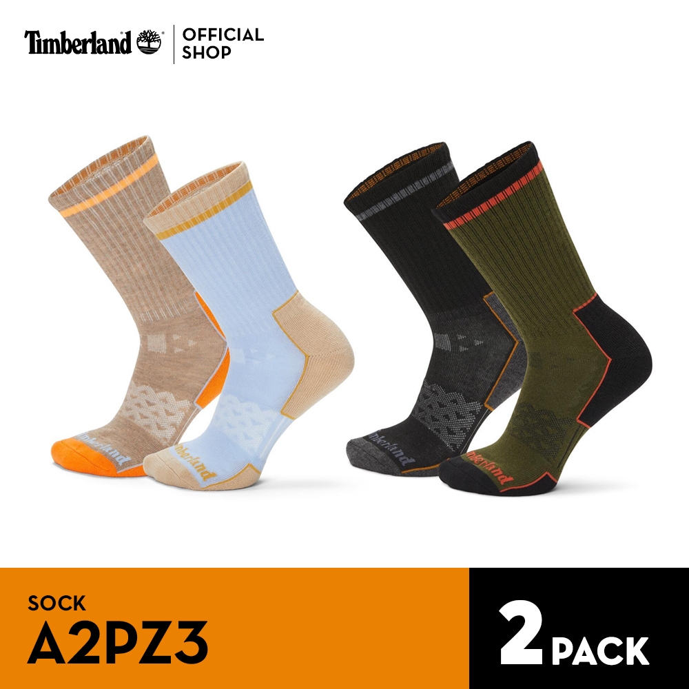 Timberland Men's 2PP TB HIKE COOLMAX HC CREW ถุงเท้า แพ็ค 2 คู่ (A2PZ3)