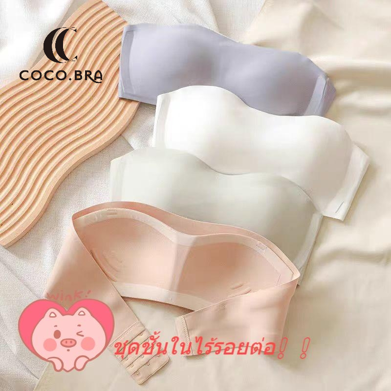 🔥COCO.BRA🔥เสื้อชั้นใน บราเกาะอก กันลื่น ไร้สาย สายบาง เสื้อเกาะอก ป้องกันแสง บราเซ็กซี่ครึ่งคัพ