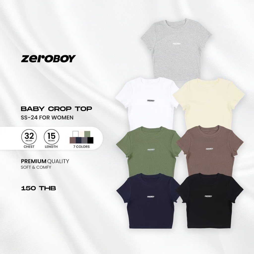 𝒁𝑬𝑹𝑶𝑩𝑶𝒀 - รุ่น Baby crop “ เสื้อครอปเบบี้ “