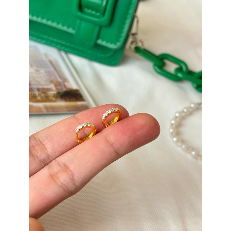 ต่างหูชุบทองคำขาว18k