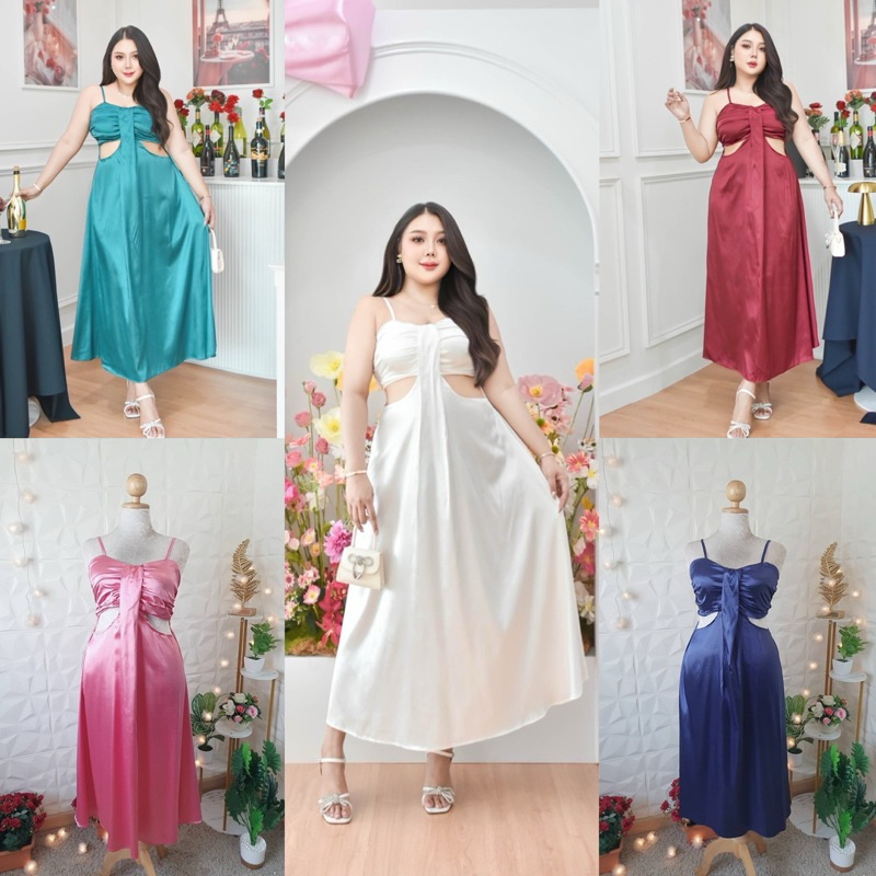 /LN/ เดรสสาวอวบ เว้าเอว ใส่ออกงานได้ #เสื้อผ้าไซส์ใหญ่ สาว อ้วน พลัสไซส์