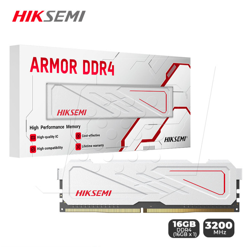 8GB / 16GB (8GBx1) (16GBx1) DDR4/3200 RAM PC (แรมพีซี) HIKVISION HIKSEMI ARMOR WHITE (HSC416U32E2 16