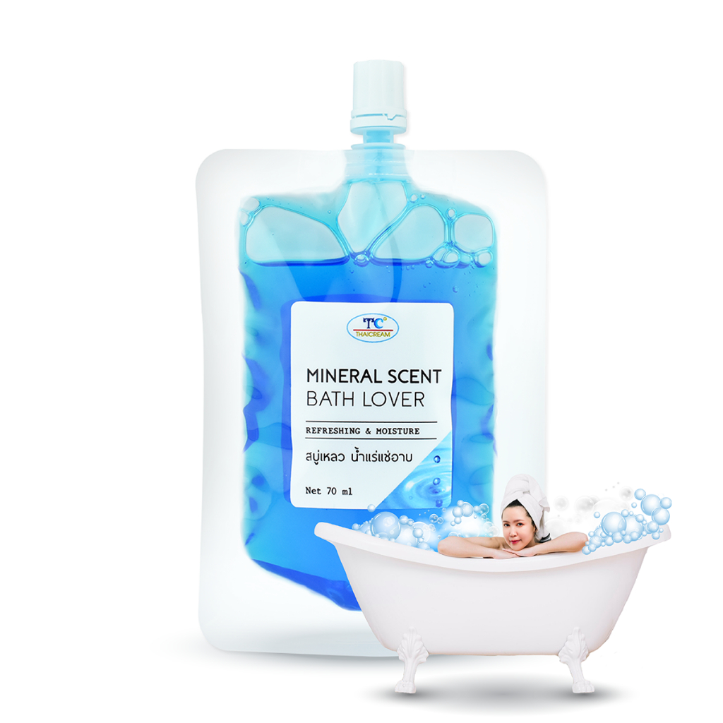 Thaicream สบู่ตีฟอง สบู่ทําฟอง ที่แช่ตัว สบู่ฟองเยอะ น้ำแร่สปา ไทยครีม Mineral Scent Bath Lover 70ml
