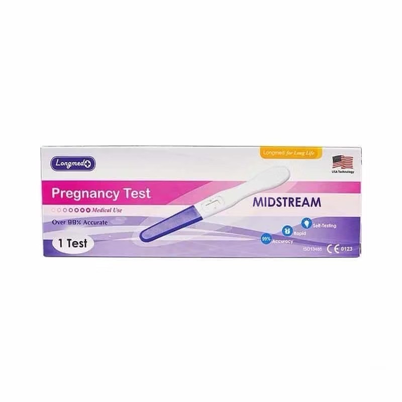 Longmed Pregnancy test Midstream ที่ตรวจครรภ์ ยี่ห้อลองเมด แบบปากกา (1กล่อง/1ชุดตรวจ) ราคาถูกที่สุด