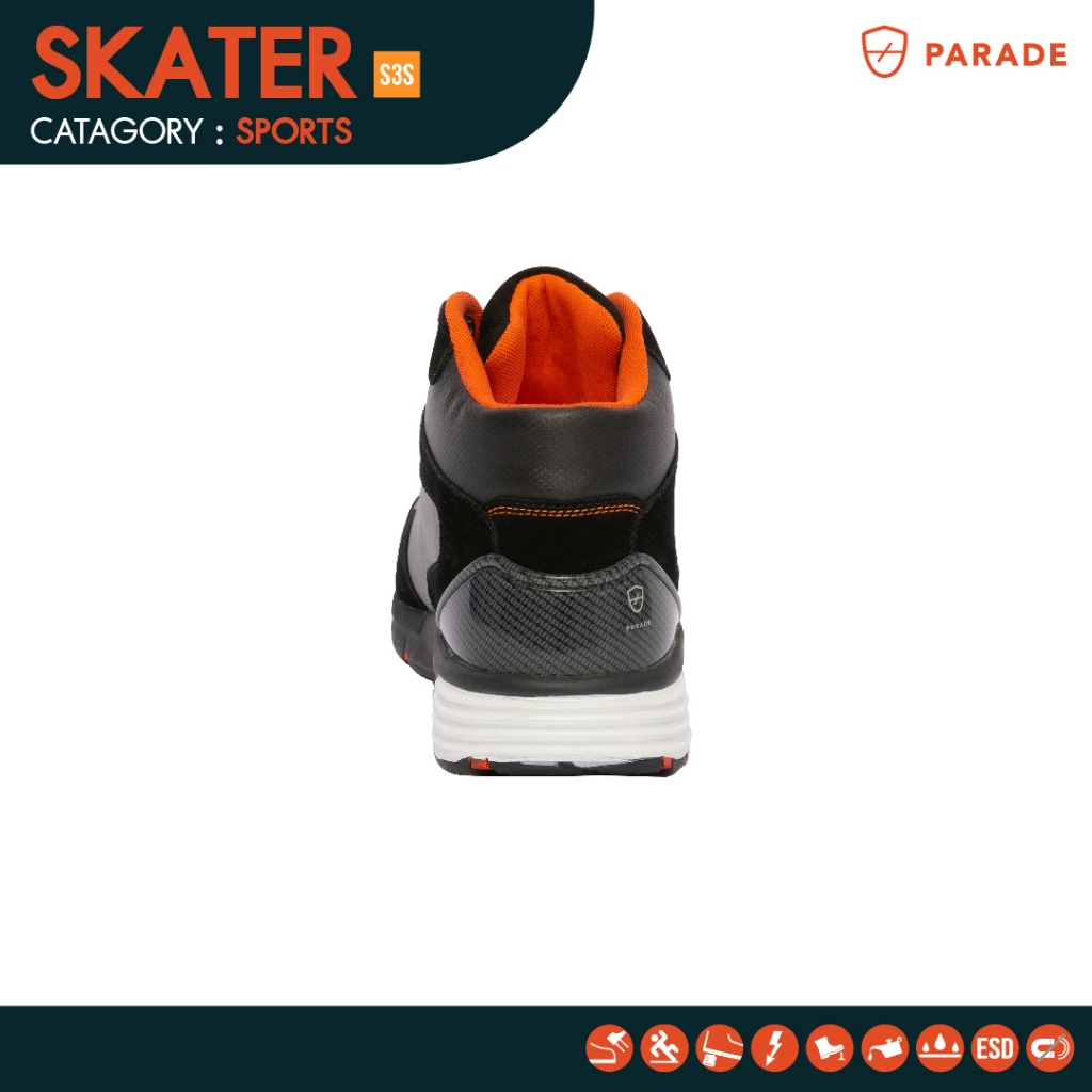 รองเท้าเซฟตี้ Parade รุ่น SKATER หัวคอมโพสิต ยึดเกาะพื้นได้ดี