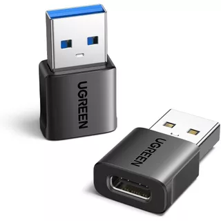 Ugreen อะแดปเตอร์ USB เป็น USB C 10Gbps (แพ็ค 2 ชิ้น), USB 3.0 สำหรับชาร์จและซิงค์ สีดำ รุ่น US701
