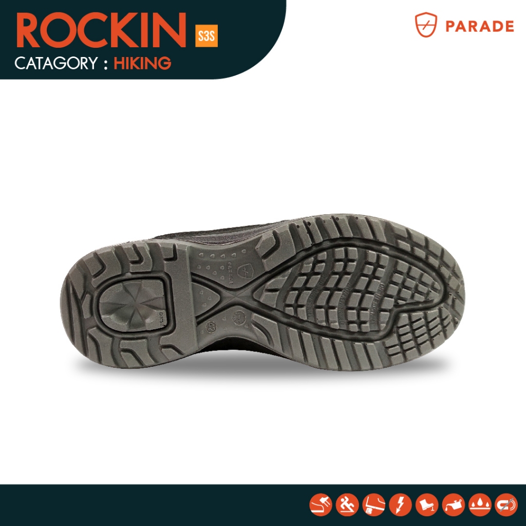 รองเท้าเซฟตี้ Parade รุ่น ROCKIN หัวคอมโพสิต น้ำหนักเบา ระบายอากาศได้ดี ไม่มีโลหะ