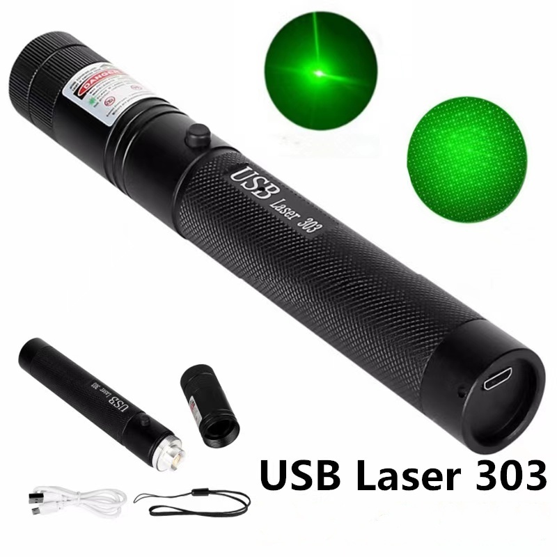 Laser เลเซอร์แสงเขียว 5หัว เลเซอร์พกพา เลเซอร์ชาร์จไฟ 5000mW ชาร์จ USB - รูปที่ 3